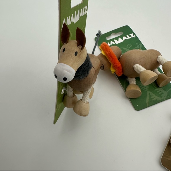 Anamalz Wooden Waldorf / Montessori Posable Animal Figurine Set of 3 - Picture 2 of 7